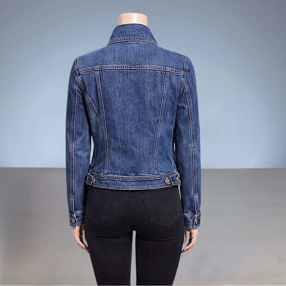 Jones New York Signature Madison Dark Wash Denim Jacket - Picture 9 of 10